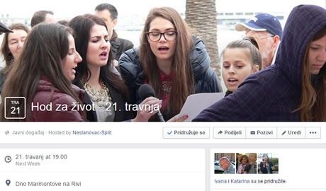 Pridruži se Hodu za život na Facebook-u!